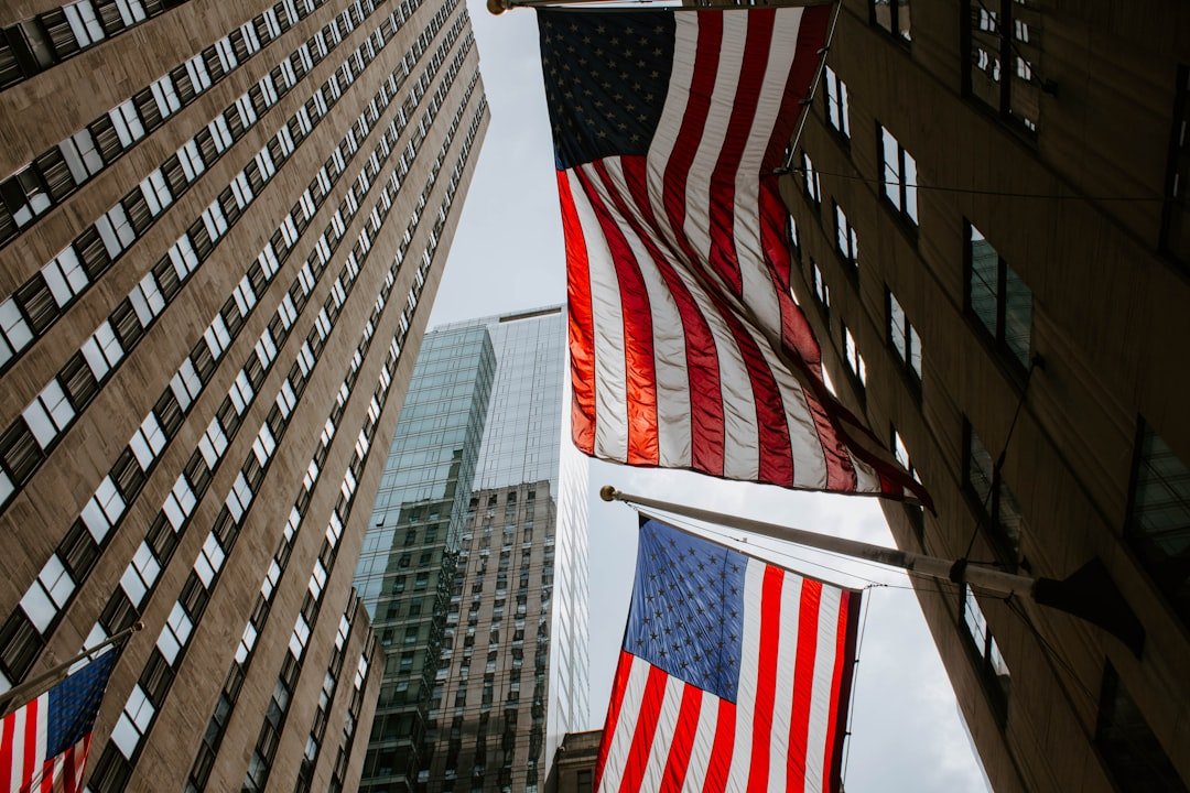 Flags and buildings